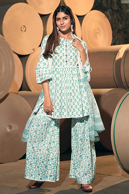 Blue Cotton Stitched Salwar Suit NCSS11111945