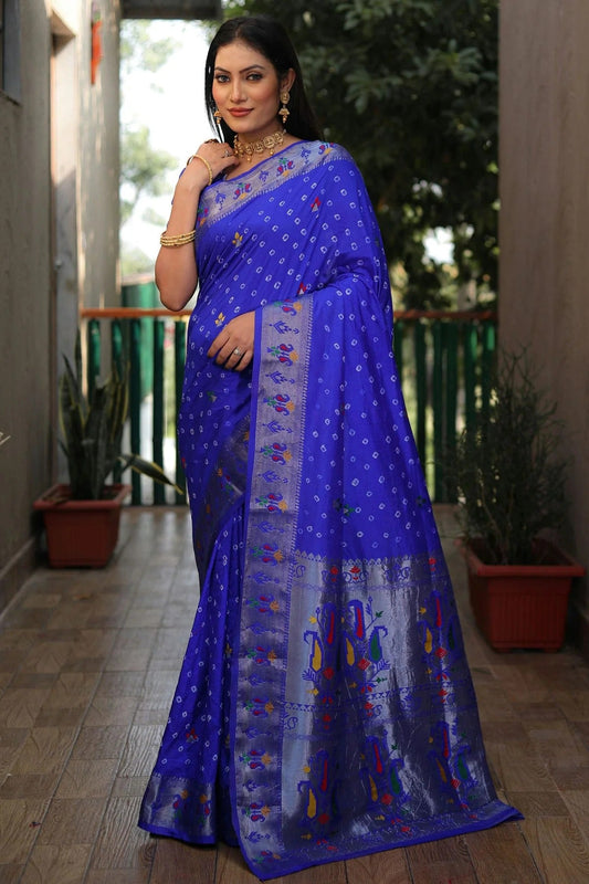 Blue Dola Silk Paithani Saree NCSD11112217