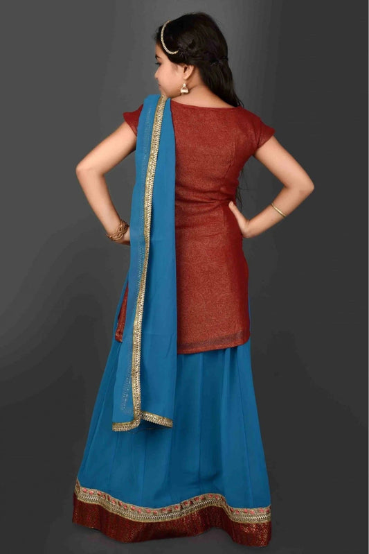 Blue Faux Georgette Embroidery Lehenga Suit NCGW10710790