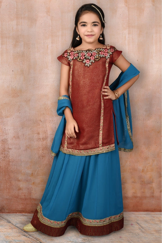 Blue Faux Georgette Embroidery Lehenga Suit NCGW10710790