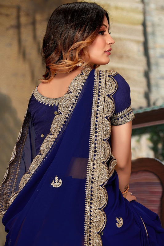 Blue Georgette Designer Saree NCLC11210408