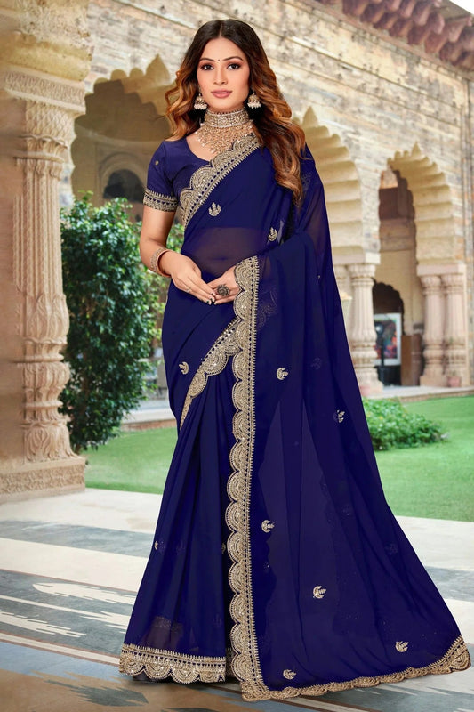 Blue Georgette Designer Saree NCLC11210408