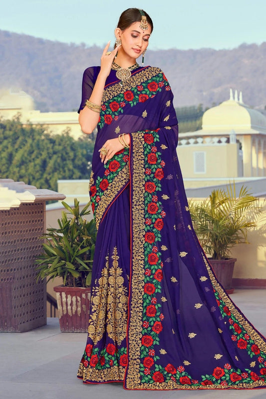 Blue Georgette Designer Saree NCLC11210441