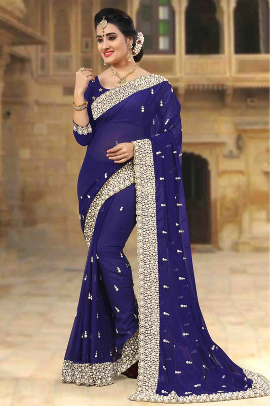 Blue Georgette Designer Saree NCSD10910462