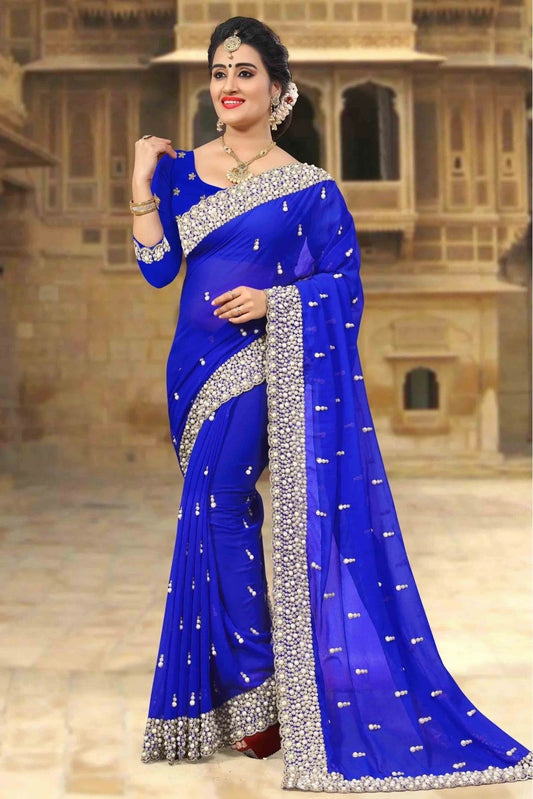 Blue Georgette Designer Saree NCSD10910467