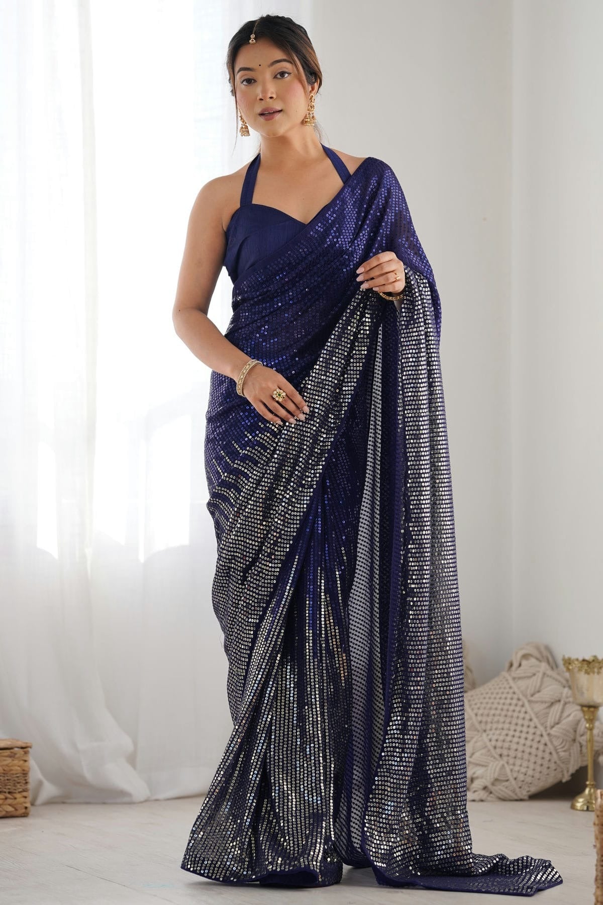 Blue Georgette Designer Saree NCSD11111619
