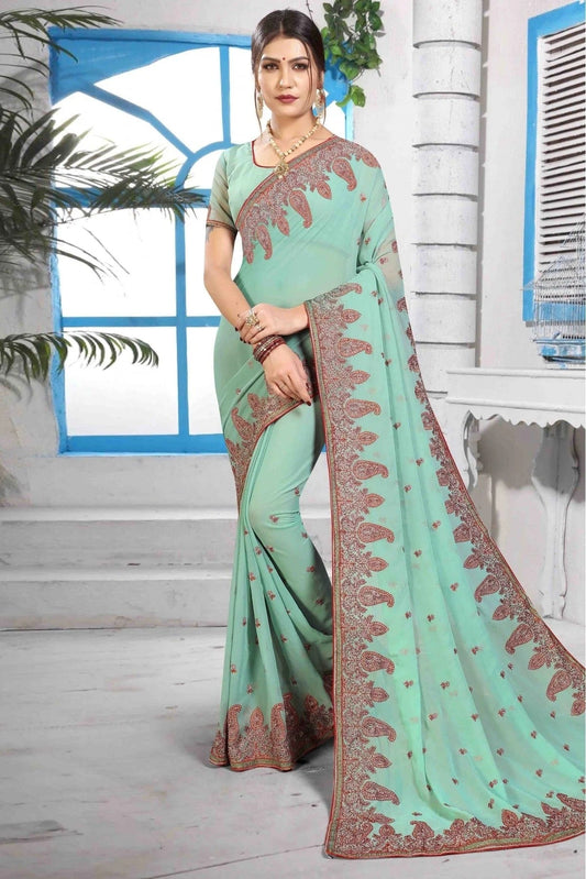Blue Georgette Designer Saree NCSD11210621