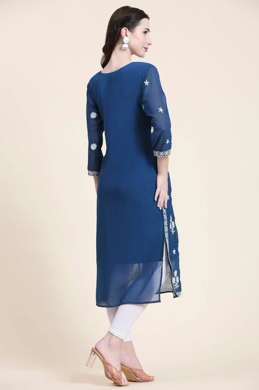 Blue Georgette Kurti NCKR11112041