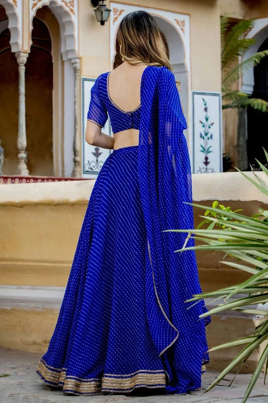 Blue Georgette Lehenga Choli NCLC10110116