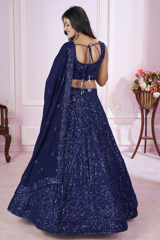 Blue Georgette Lehenga Choli NCLC10110122