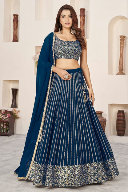Blue Georgette Lehenga Choli NCLC10110141