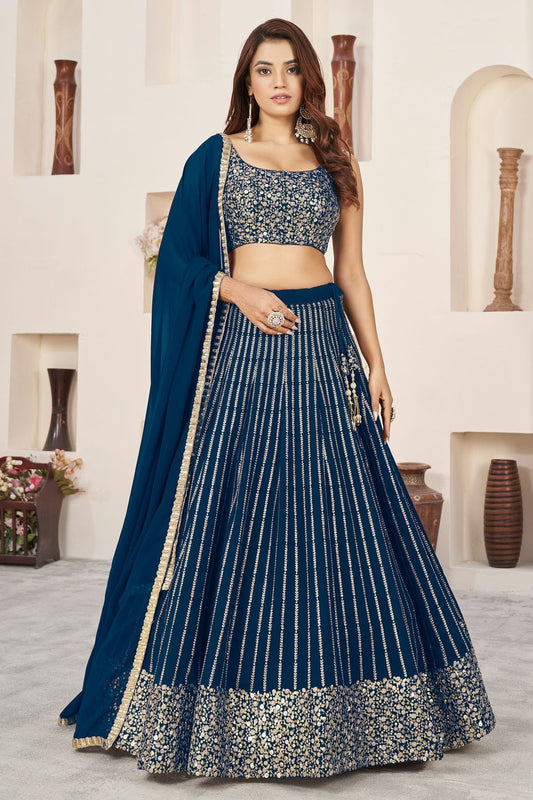 Blue Georgette Lehenga Choli NCLC10110141