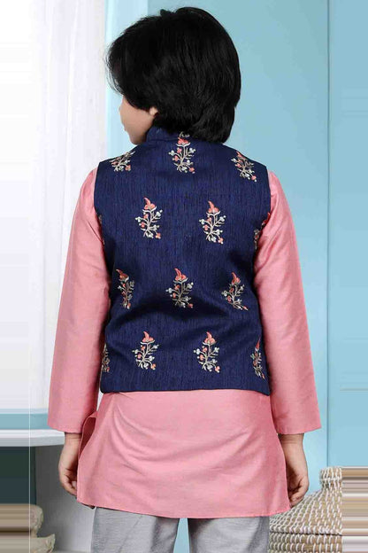 Blue Handloom Silk Jacket  NCBW10710742