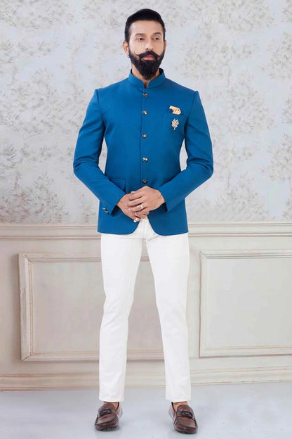 Blue Imported Jodhpuri Suit NCSH11310195