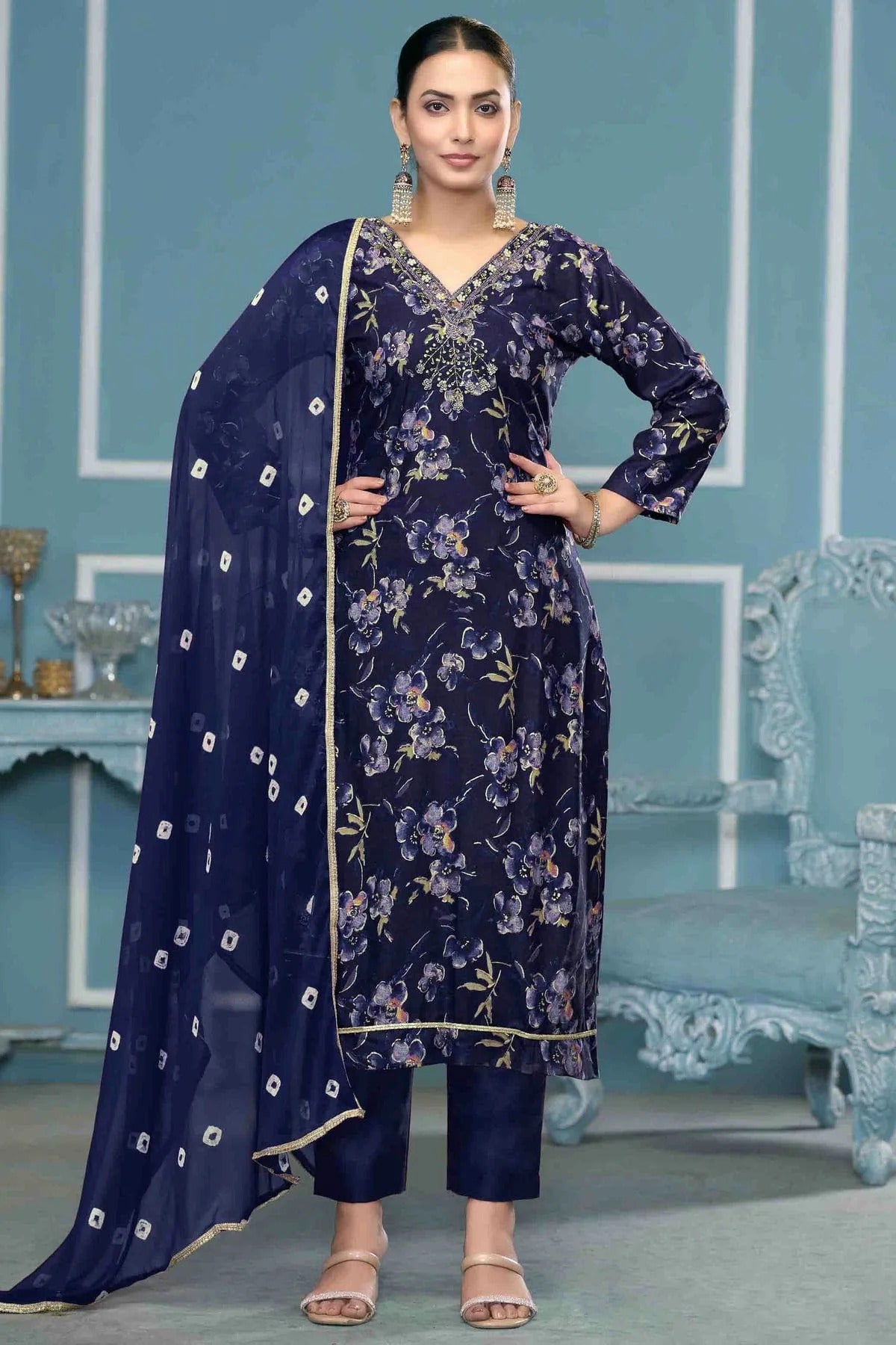 Blue Jaam Cotton Pant Style Suit NCSM11110745