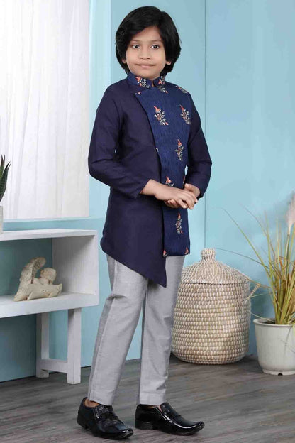 Blue Jacquard Sherwani NCBW10710683