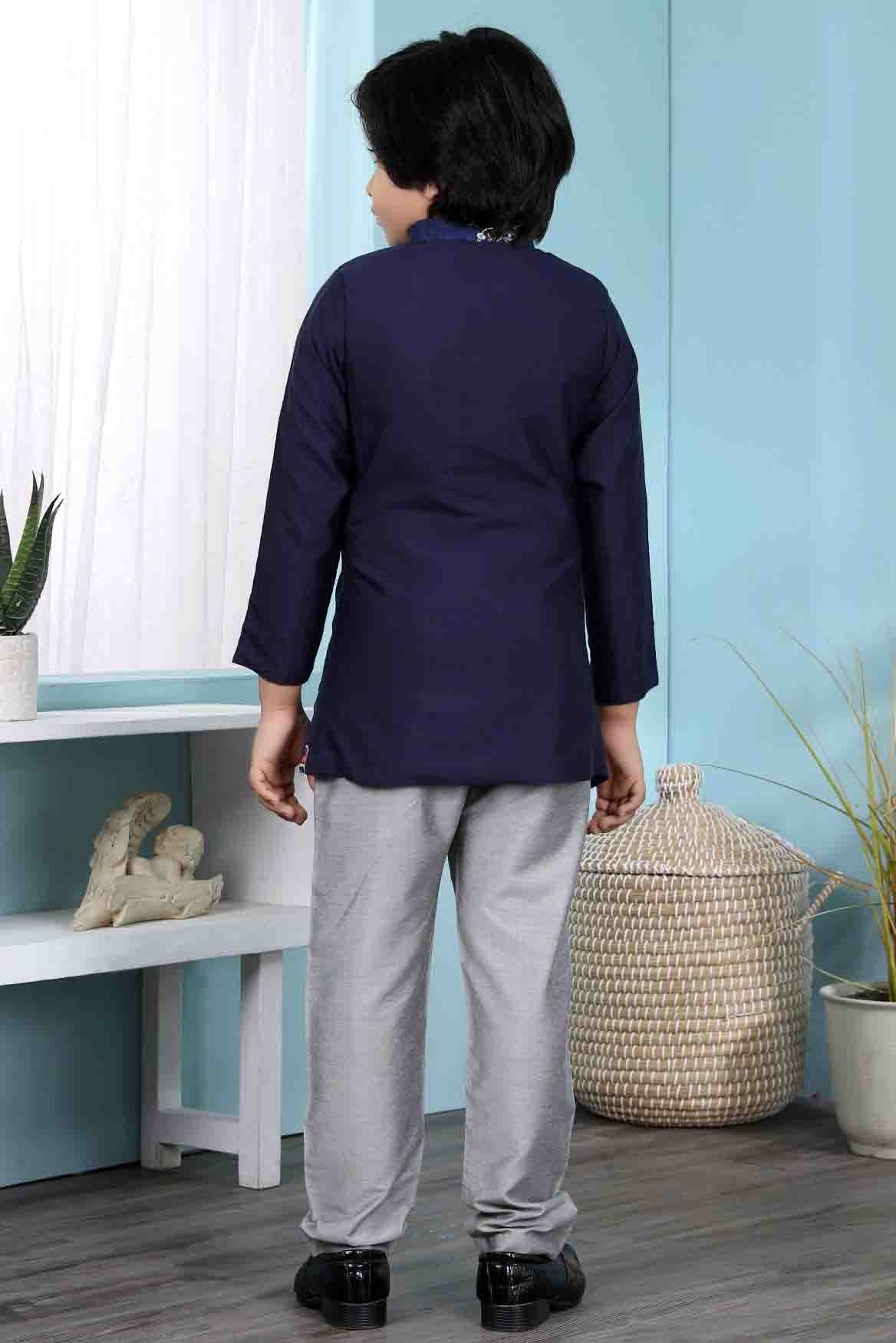 Blue Jacquard Sherwani NCBW10710683