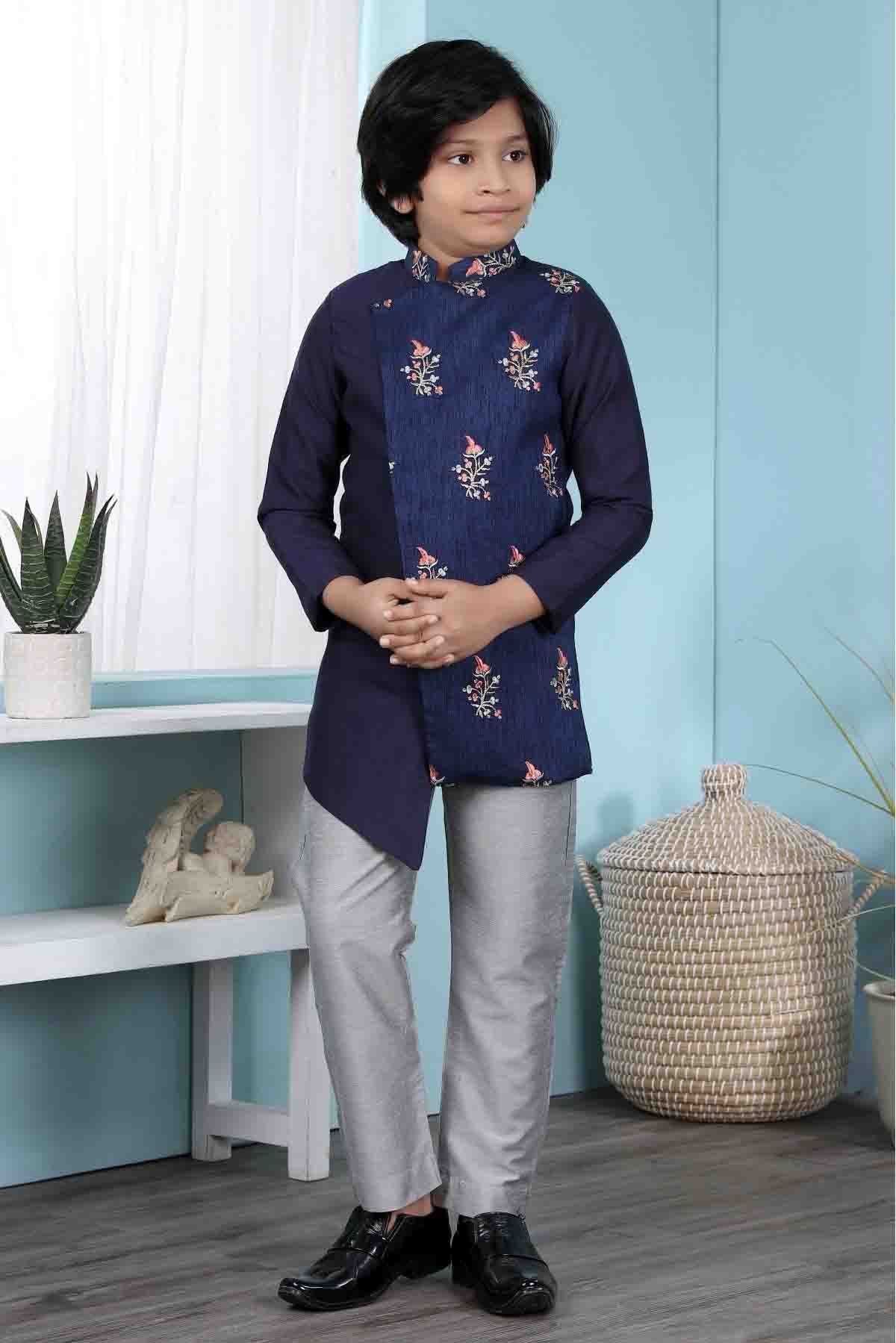 Blue Jacquard Sherwani NCBW10710683