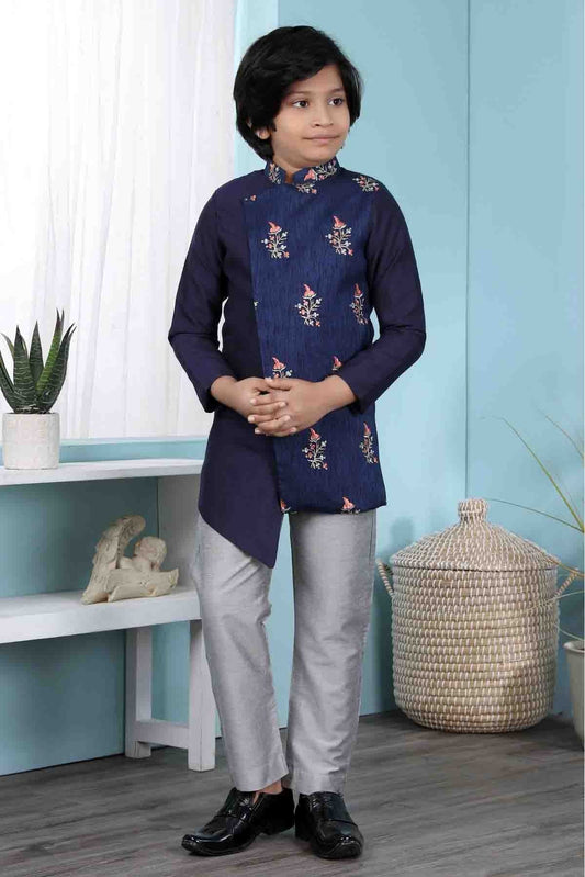 Blue Jacquard Sherwani NCBW10710683