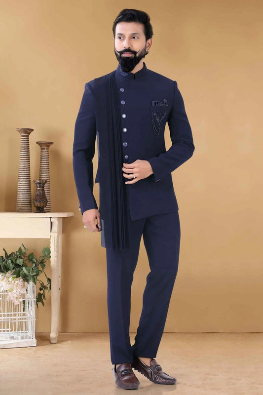 Blue Japanese Jodhpuri Suit NCSH11310193