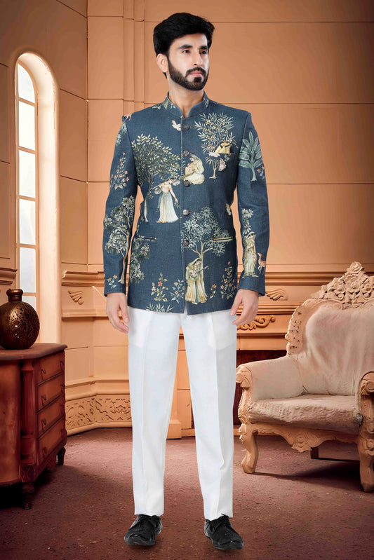 Blue Jodhpuri In Handloom Cotton NCJP11310099