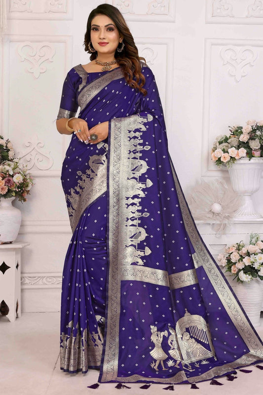 Blue Kochi Silk Traditional Saree NCSD11110821