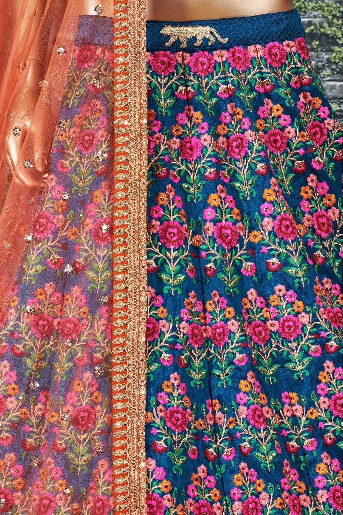 Blue Mulberry Silk Lehenga Choli NCLC10110266