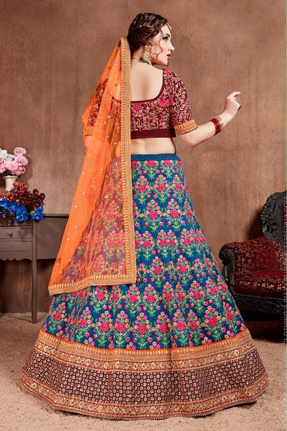 Blue Mulberry Silk Lehenga Choli NCLC10110323