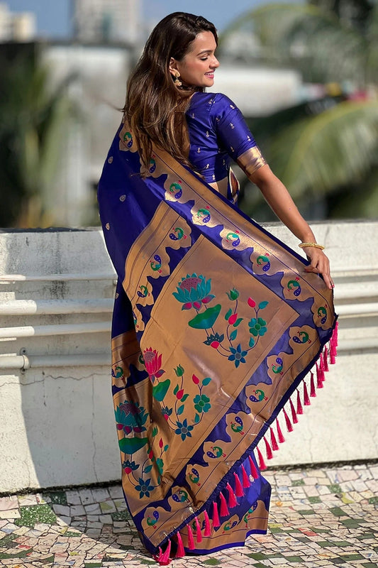 Silk Blue Paithani Saree NCSD11112207