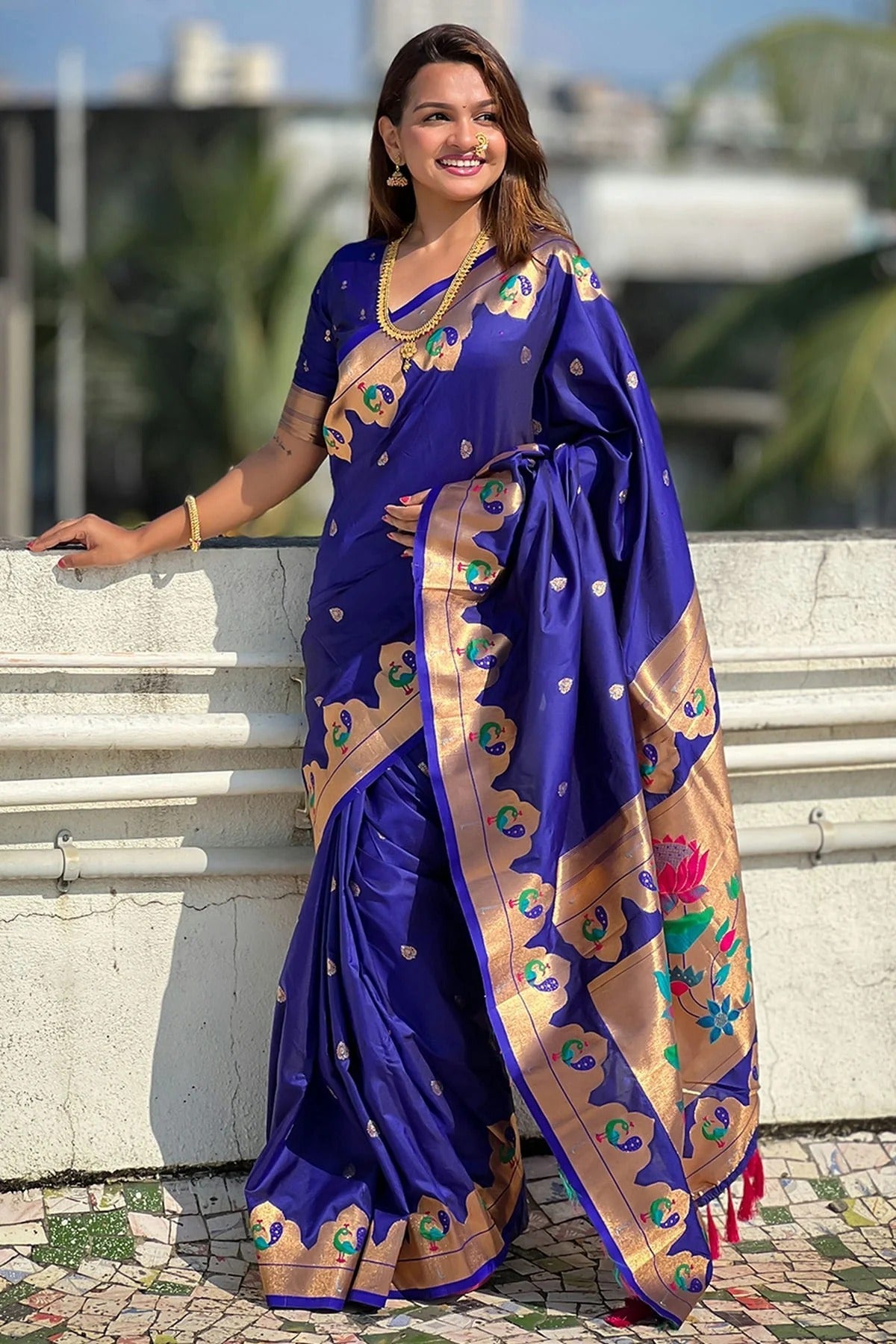 Blue Paithani Silk Paithani Saree NCSD11112207