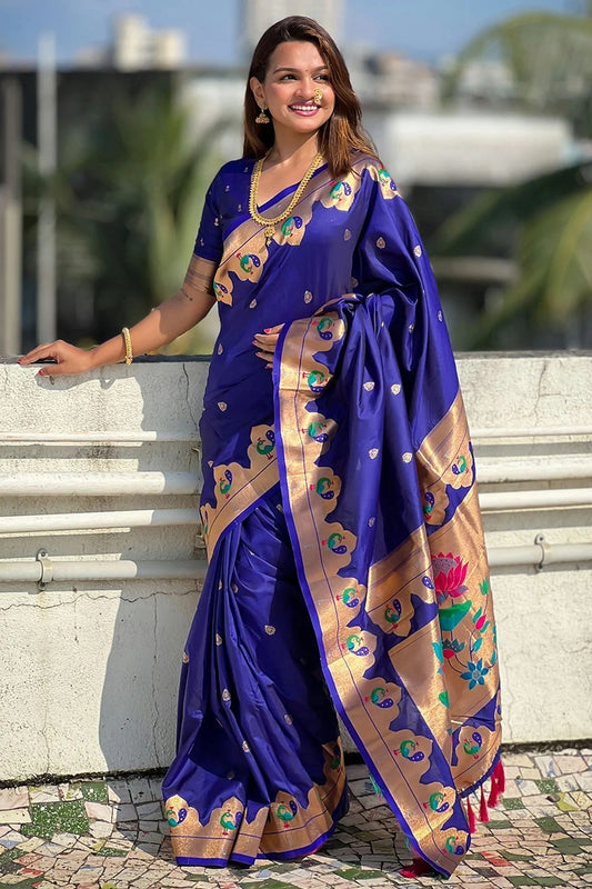 Blue Paithani Silk Paithani Saree NCSD11112207