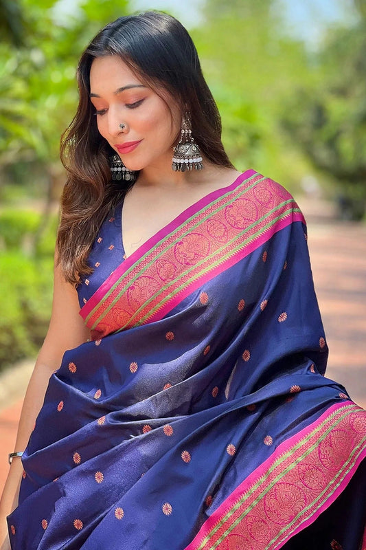 Blue Paithani Silk Woven Saree NCSD12910197