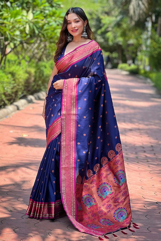 Blue Paithani Silk Woven Saree NCSD12910197