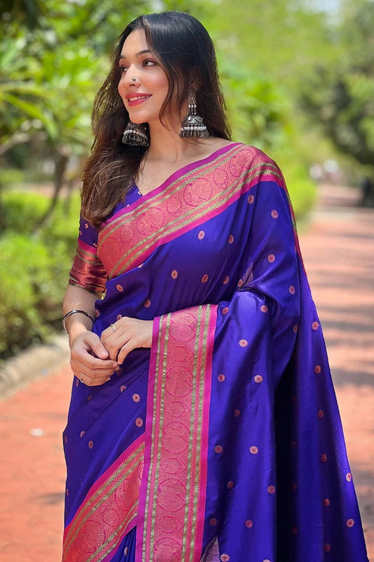Blue Paithani Silk Woven Saree NCSD12910199