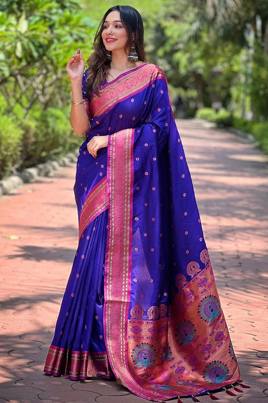 Blue Paithani Silk Woven Saree NCSD12910199
