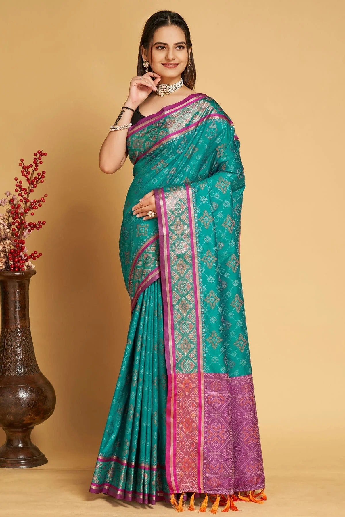 Blue Patola Silk Saree NCSD11112566