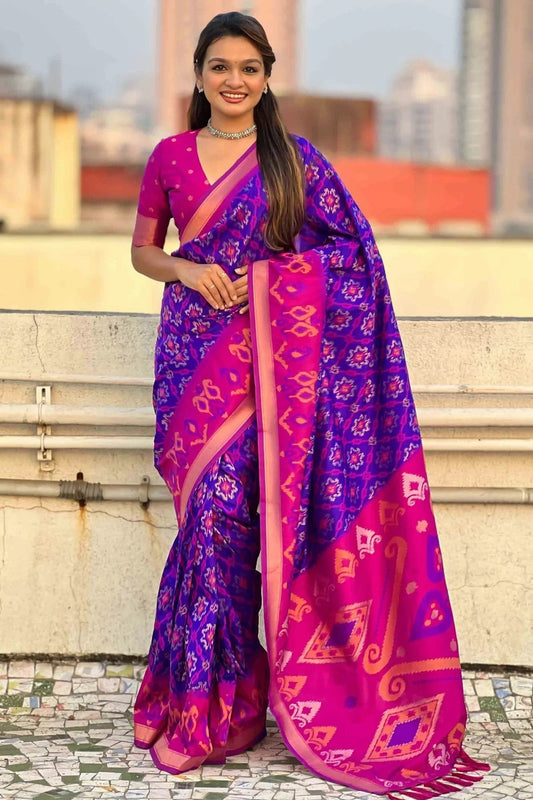 Blue Patola Silk Traditional Saree NCSD11111127