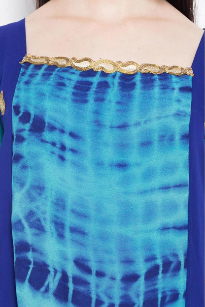 Blue Plus Size Stitched Faux Georgette Anarkali Suit NCSS10710486