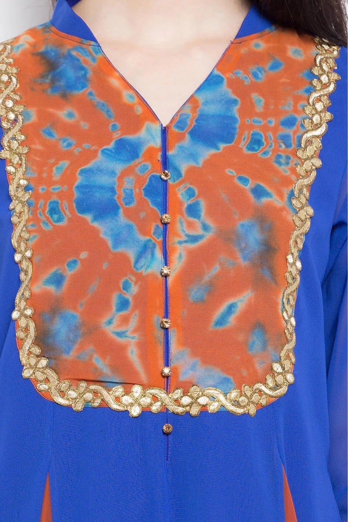 Blue Plus Size Stitched Georgette Anarkali Suit NCSS10710485