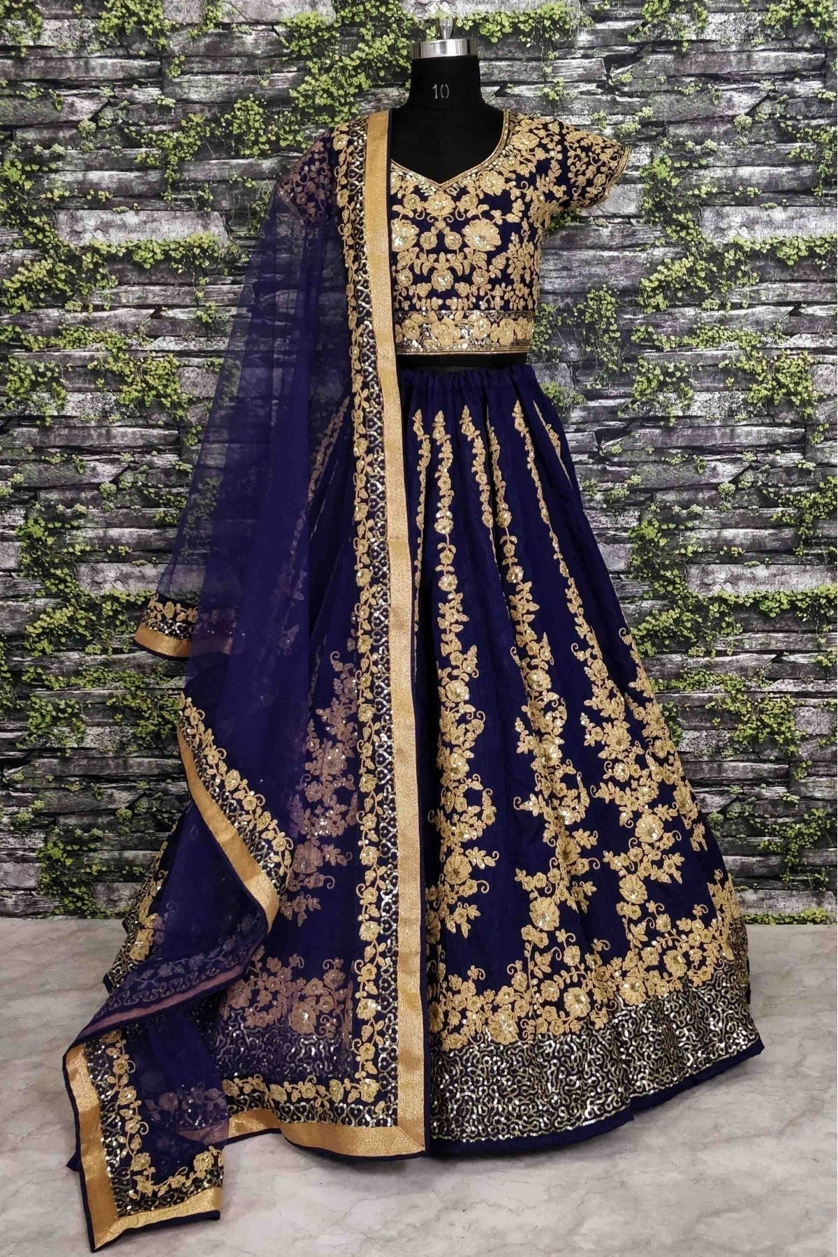 Blue Raw Silk Lehenga Choli NCLC10110256