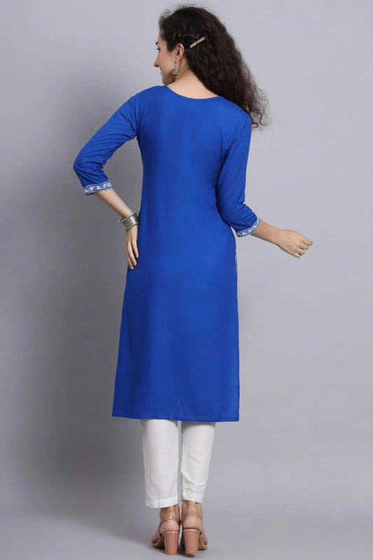 Blue Rayon Kurti NCKR11112073
