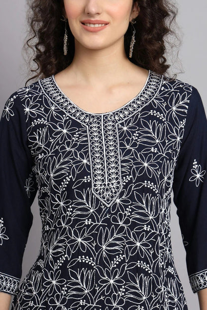 Blue Rayon Kurti NCKR11112139