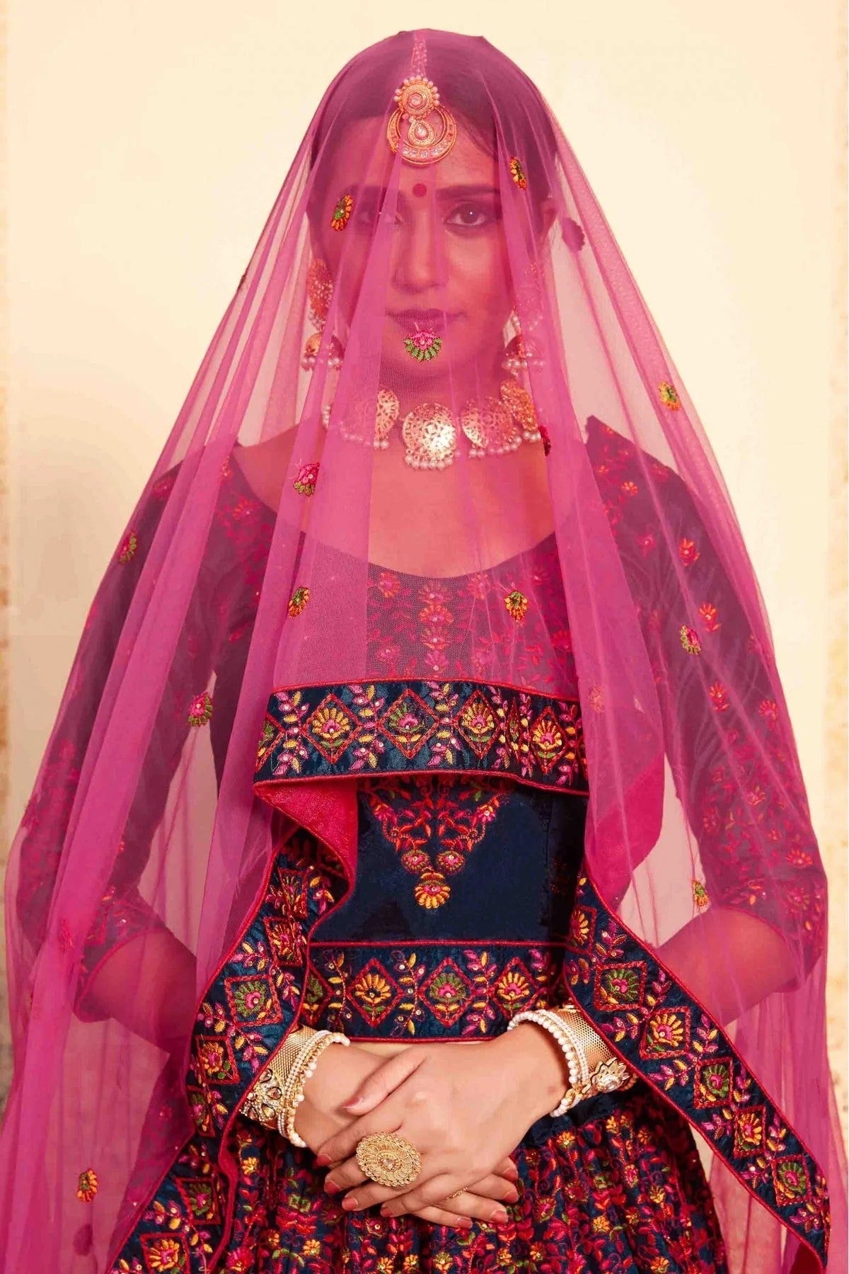 Blue Satin Embroidery Lehenga Choli NCLC10810447