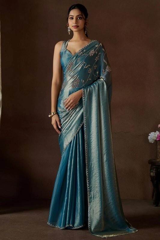 Blue Silk Designer Saree NCSD11210186