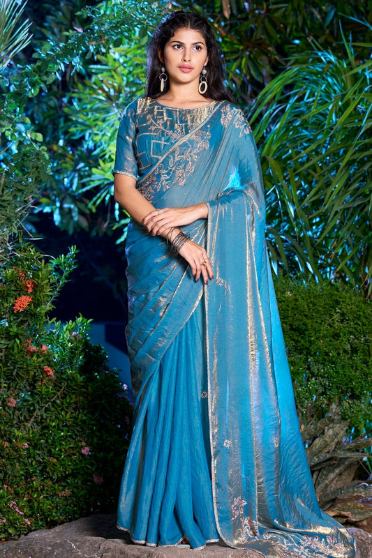 Blue Silk Designer Saree NCSD11210224