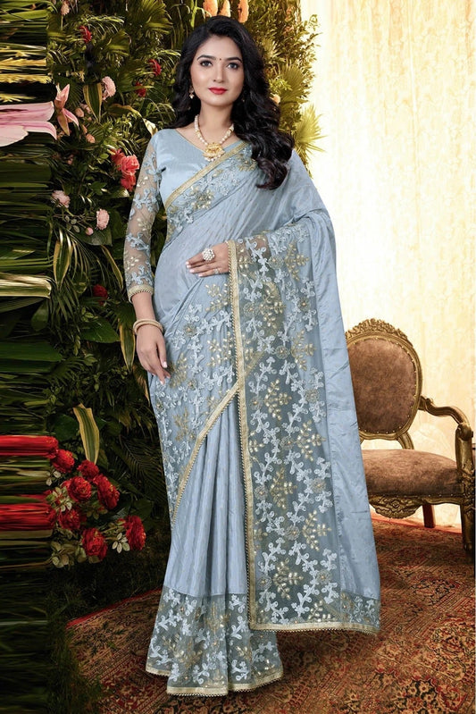Blue Silk Designer Saree NCSD11210704