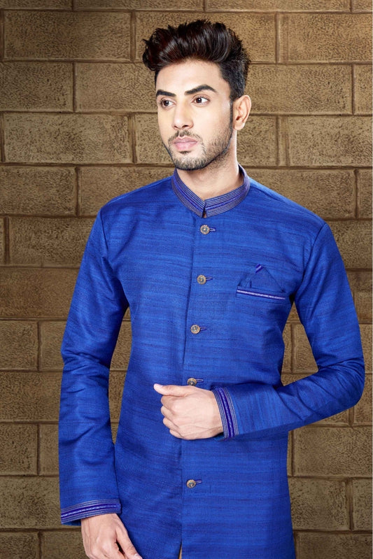 Blue Silk Indo Western  NCSH10410324