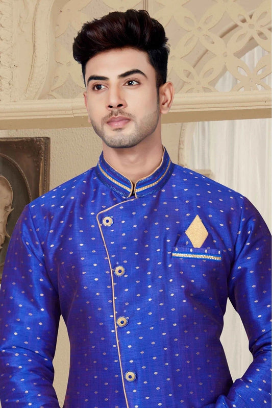 Blue Silk Indo Western  NCSH10410326