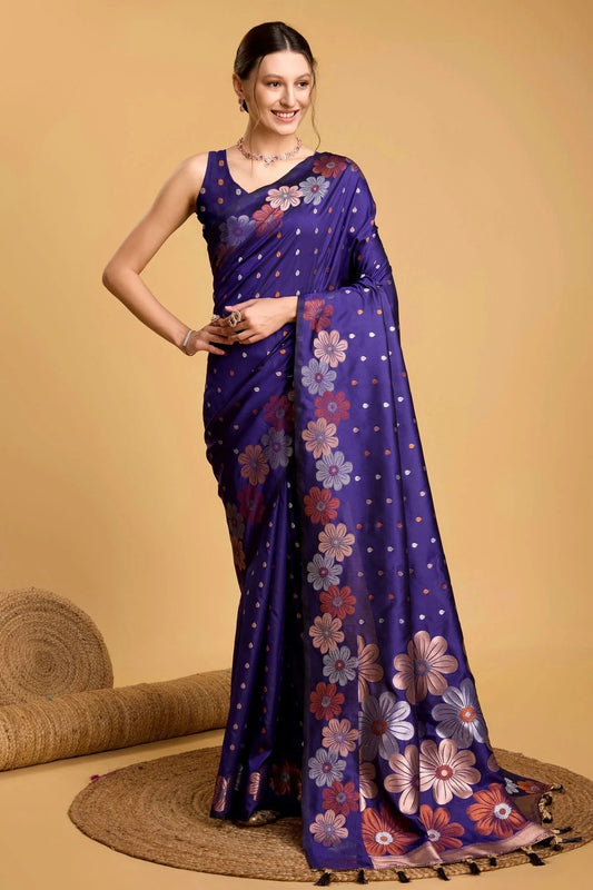 Blue Silk Saree NCSD11112543