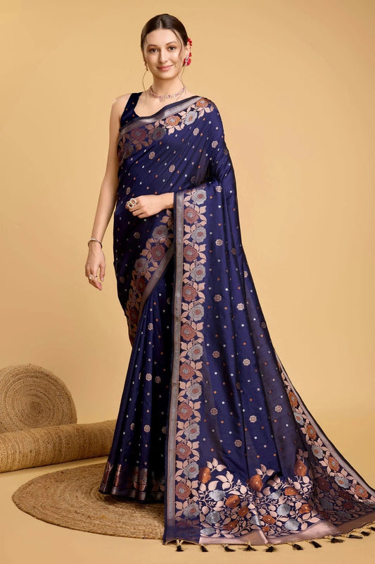 Blue Silk Saree NCSD11112582